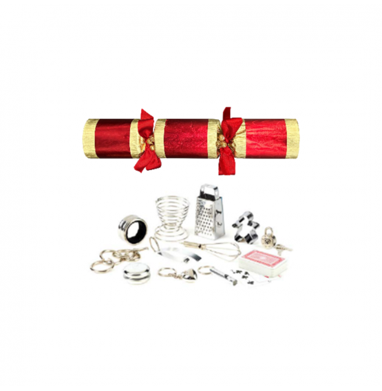 14" Opulent Red/Gold Hand Made Cracker 